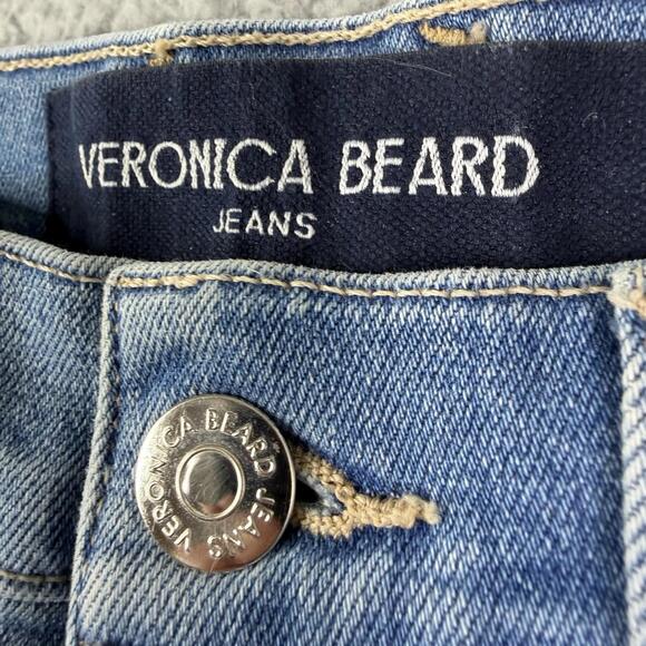 Veronica Beard Jeans Womens Sz 27x26 Blue Carly Kick Flare High Rise Zip Fly - Picture 3 of 13